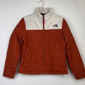 The North Face North Peak Puffer Sherpa Insulated Fleece Rust Jacket Size Medium
